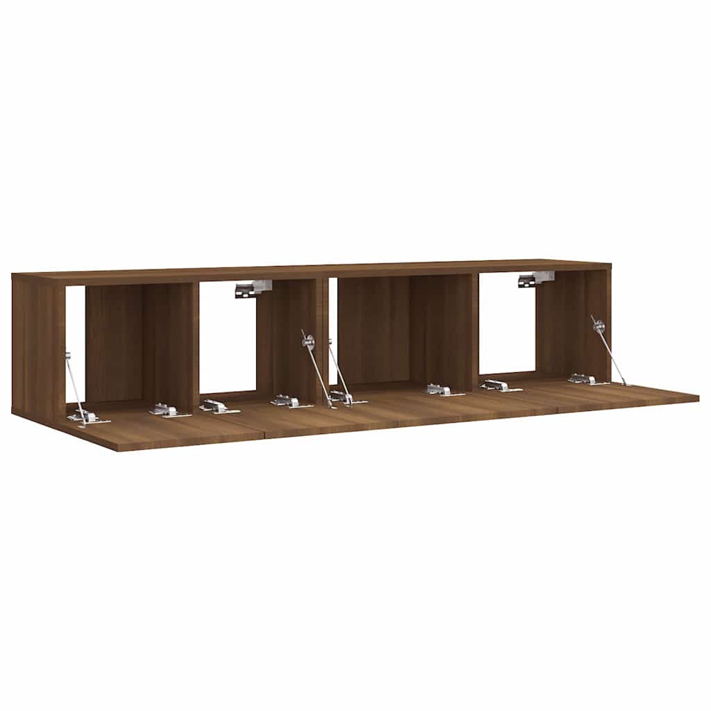 2-delige Tv-meubelset bewerkt hout bruin eikenkleur is nu te koop bij PeponiXL, paradijselijk wonen!