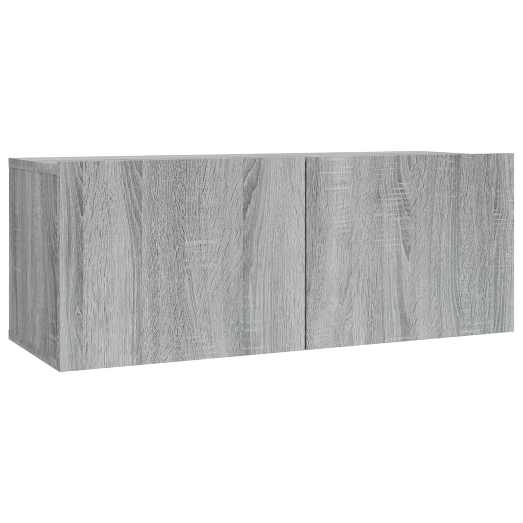 2-delige Tv-meubelset bewerkt hout grijs sonoma eikenkleurig is nu te koop bij PeponiXL, paradijselijk wonen!