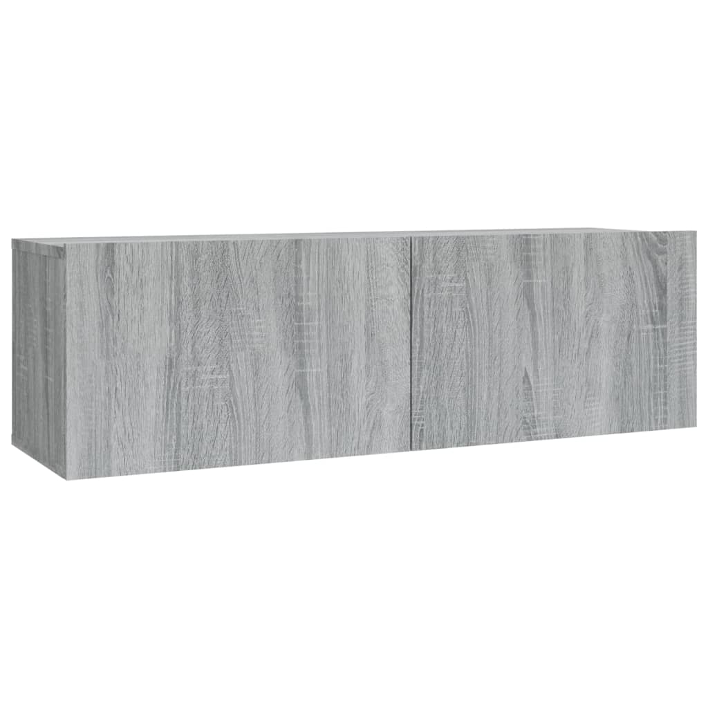 2-delige Tv-meubelset bewerkt hout grijs sonoma eikenkleurig is nu te koop bij PeponiXL, paradijselijk wonen!