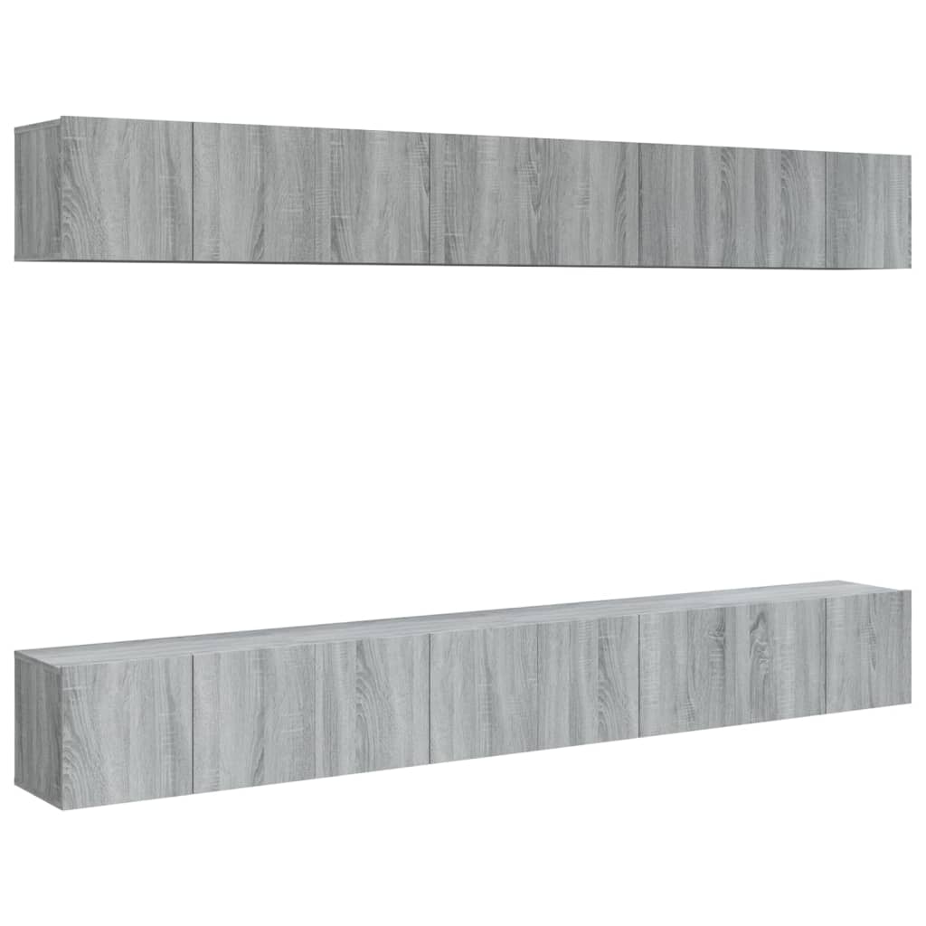 Tv-meubelen 8 st 60x30x30 cm bewerkt hout grijs sonoma eiken is nu te koop bij PeponiXL, paradijselijk wonen!