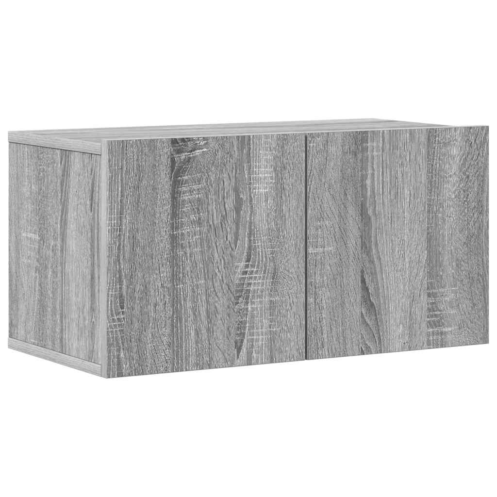 4-delige Tv-meubelset bewerkt hout grijs sonoma eikenkleurig is nu te koop bij PeponiXL, paradijselijk wonen!