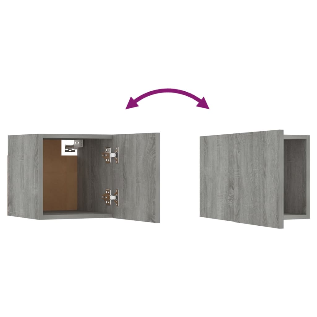 Tv-wandmeubelen 8 st 30,5x30x30 cm grijs sonoma eikenkleurig is nu te koop bij PeponiXL, paradijselijk wonen!