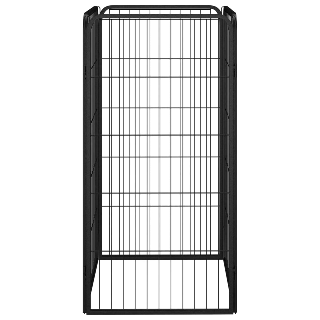 Hondenkennel 4 panelen 50 x 100 cm gepoedercoat staal zwart is nu te koop bij PeponiXL, paradijselijk wonen!