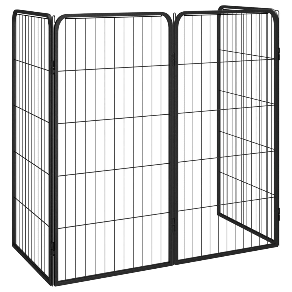Hondenkennel 4 panelen 50 x 100 cm gepoedercoat staal zwart is nu te koop bij PeponiXL, paradijselijk wonen!