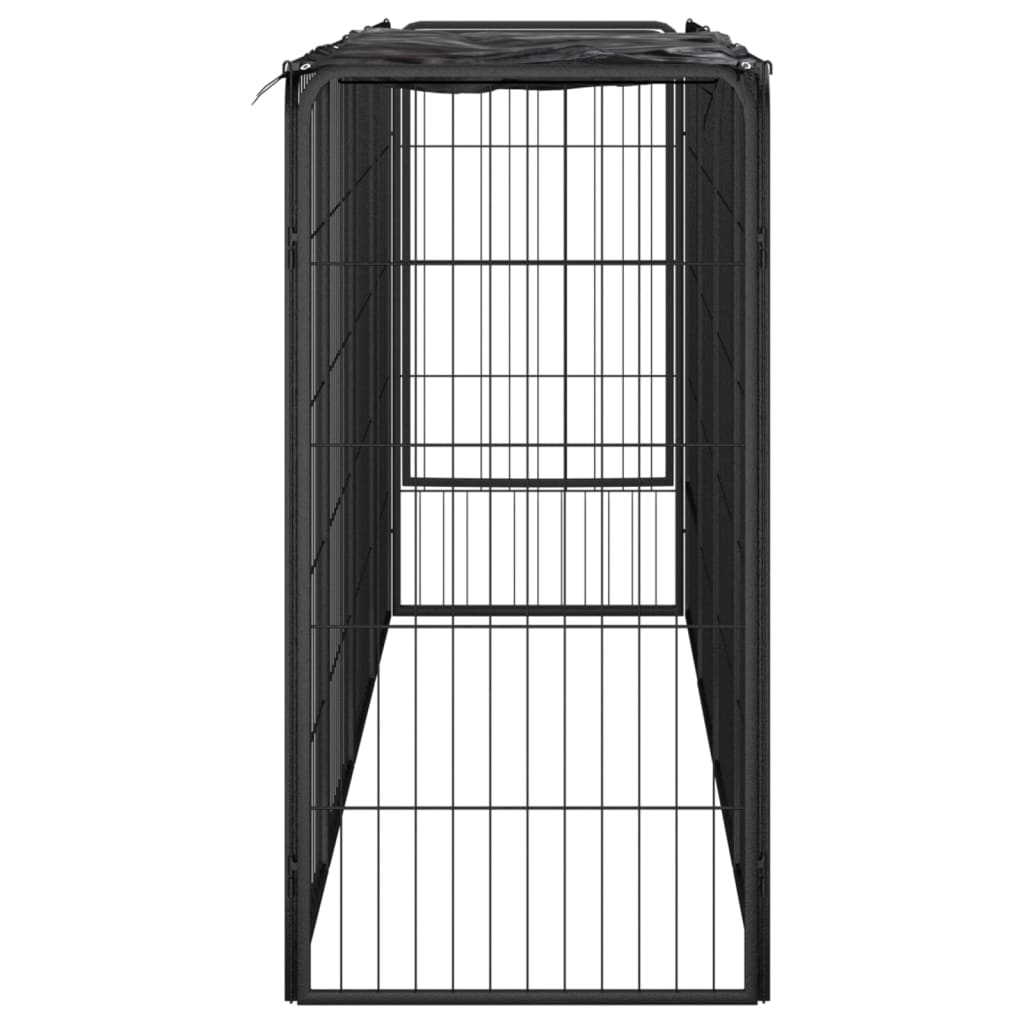 Hondenkennel 10 panelen 50 x 100 cm gepoedercoat staal zwart is nu te koop bij PeponiXL, paradijselijk wonen!