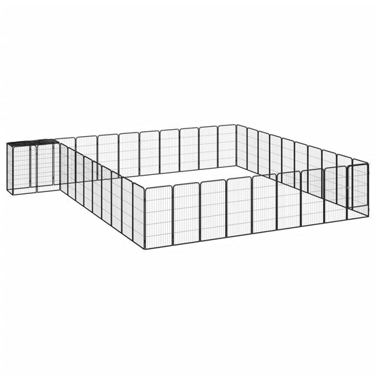 Hondenkennel 42 panelen 50x100 cm gepoedercoat staal zwart is nu te koop bij PeponiXL, paradijselijk wonen!