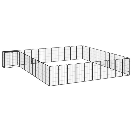 Hondenkennel 46 panelen 50x100 cm gepoedercoat staal zwart is nu te koop bij PeponiXL, paradijselijk wonen!