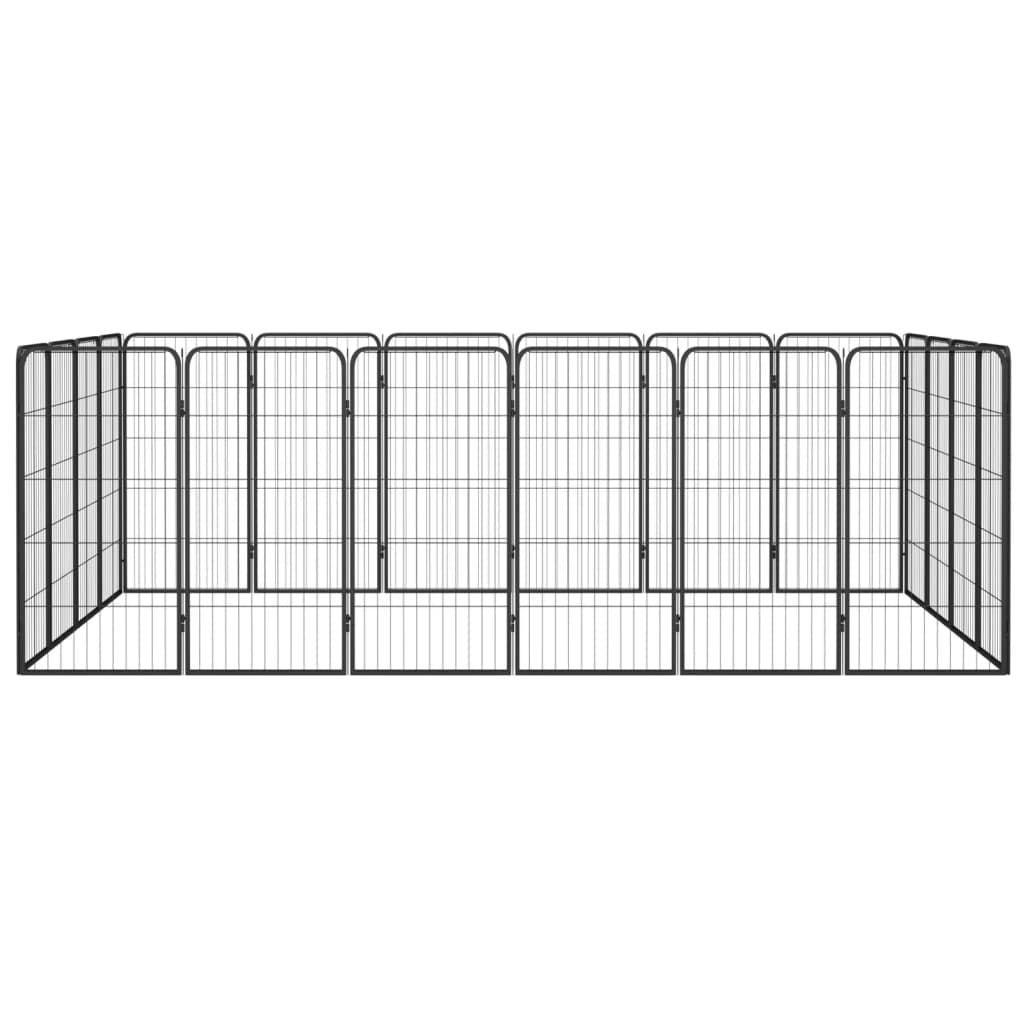 Hondenkennel 20 panelen 50 x 100 cm gepoedercoat staal zwart is nu te koop bij PeponiXL, paradijselijk wonen!