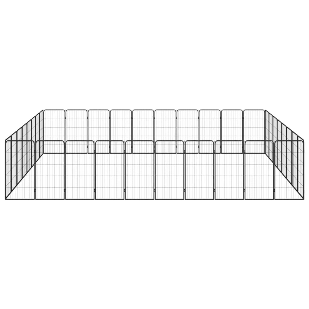Hondenkennel 36 panelen 50 x 100 cm gepoedercoat staal zwart is nu te koop bij PeponiXL, paradijselijk wonen!