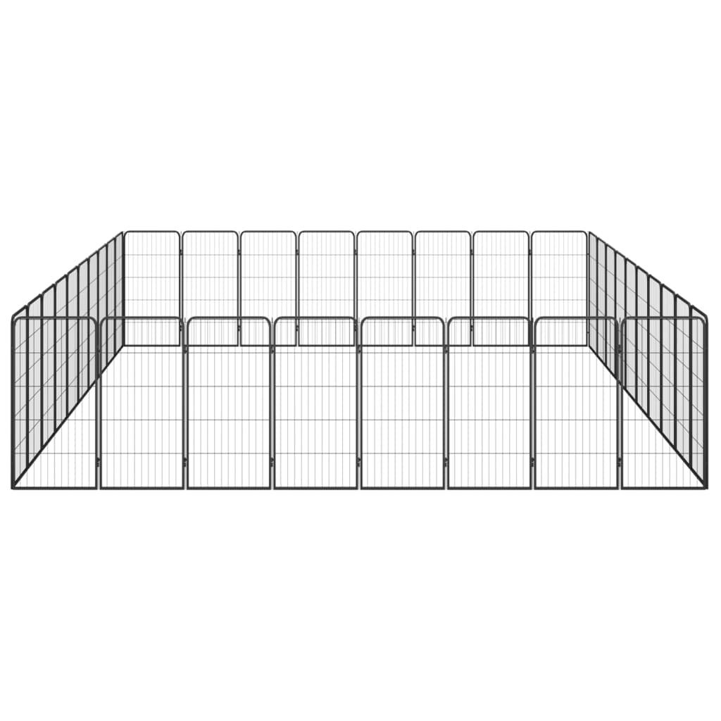 Hondenkennel 36 panelen 50 x 100 cm gepoedercoat staal zwart is nu te koop bij PeponiXL, paradijselijk wonen!