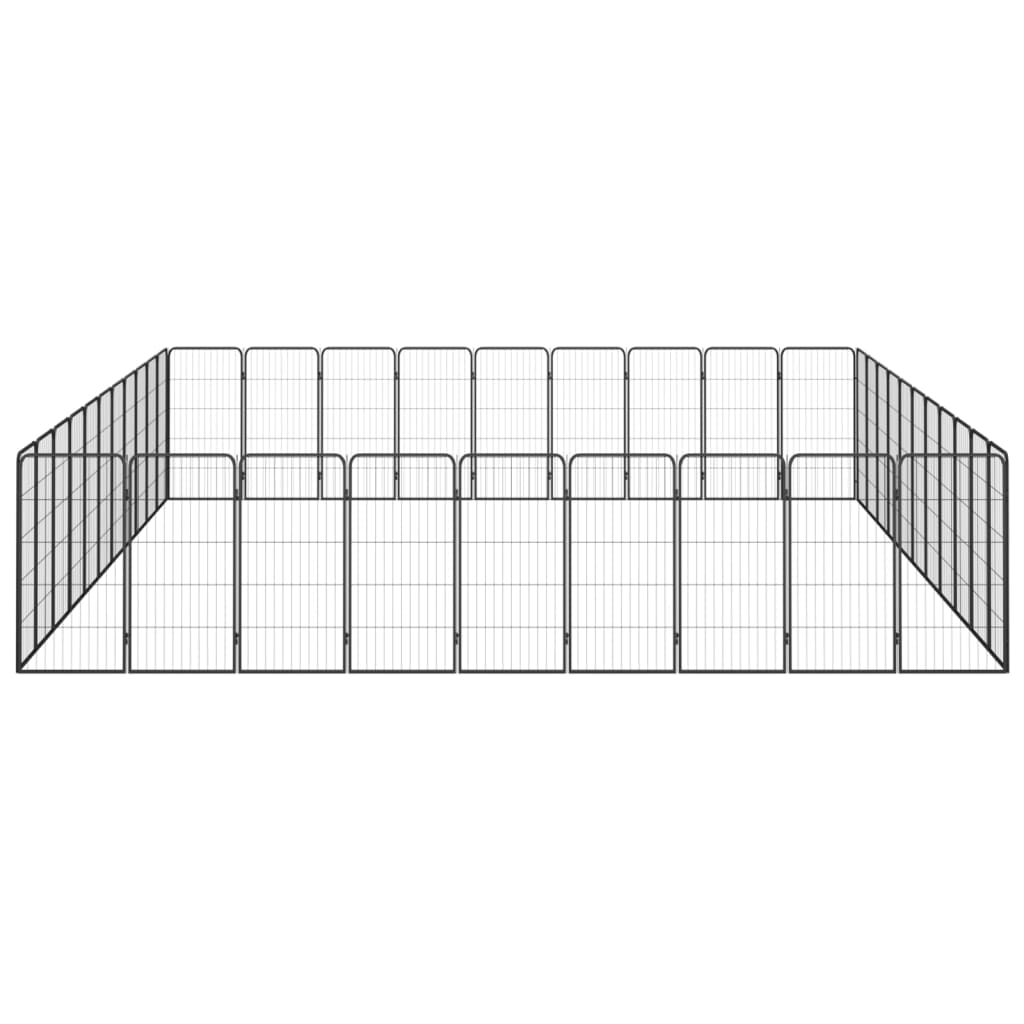 Hondenkennel 40 panelen 50 x 100 cm gepoedercoat staal zwart is nu te koop bij PeponiXL, paradijselijk wonen!