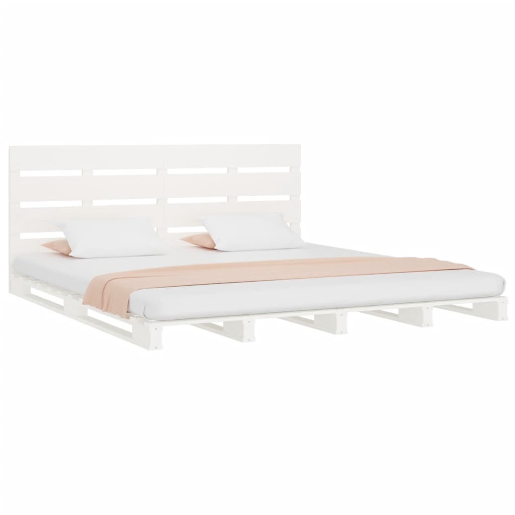 Bedframe zonder matras massief grenenhout wit 200x200 cm is nu te koop bij PeponiXL, paradijselijk wonen!