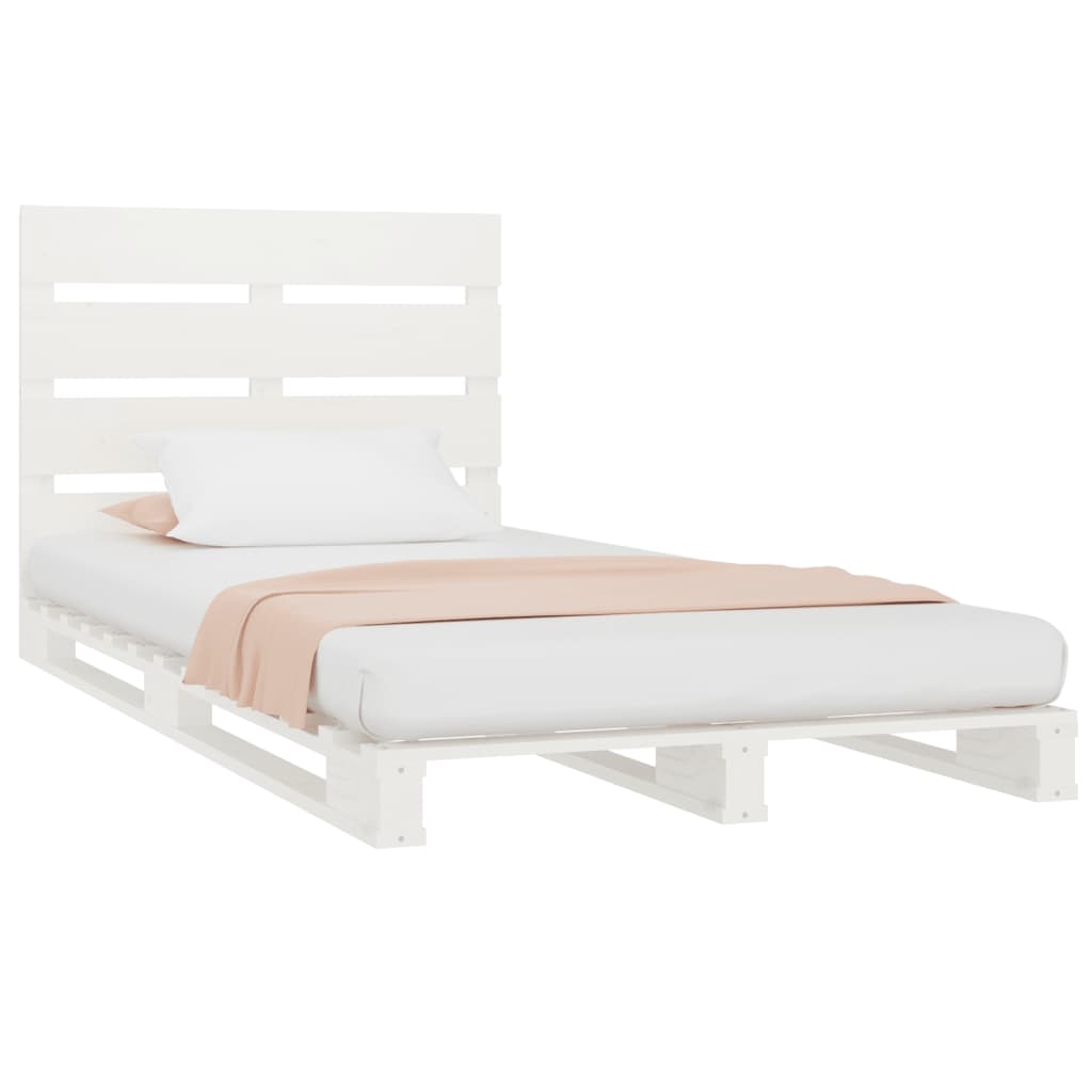 Bedframe zonder matras massief grenenhout wit 75x190 cm is nu te koop bij PeponiXL, paradijselijk wonen!