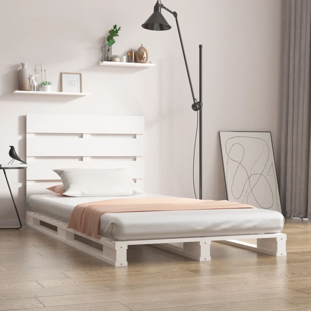 Bedframe zonder matras massief grenenhout wit 75x190 cm is nu te koop bij PeponiXL, paradijselijk wonen!