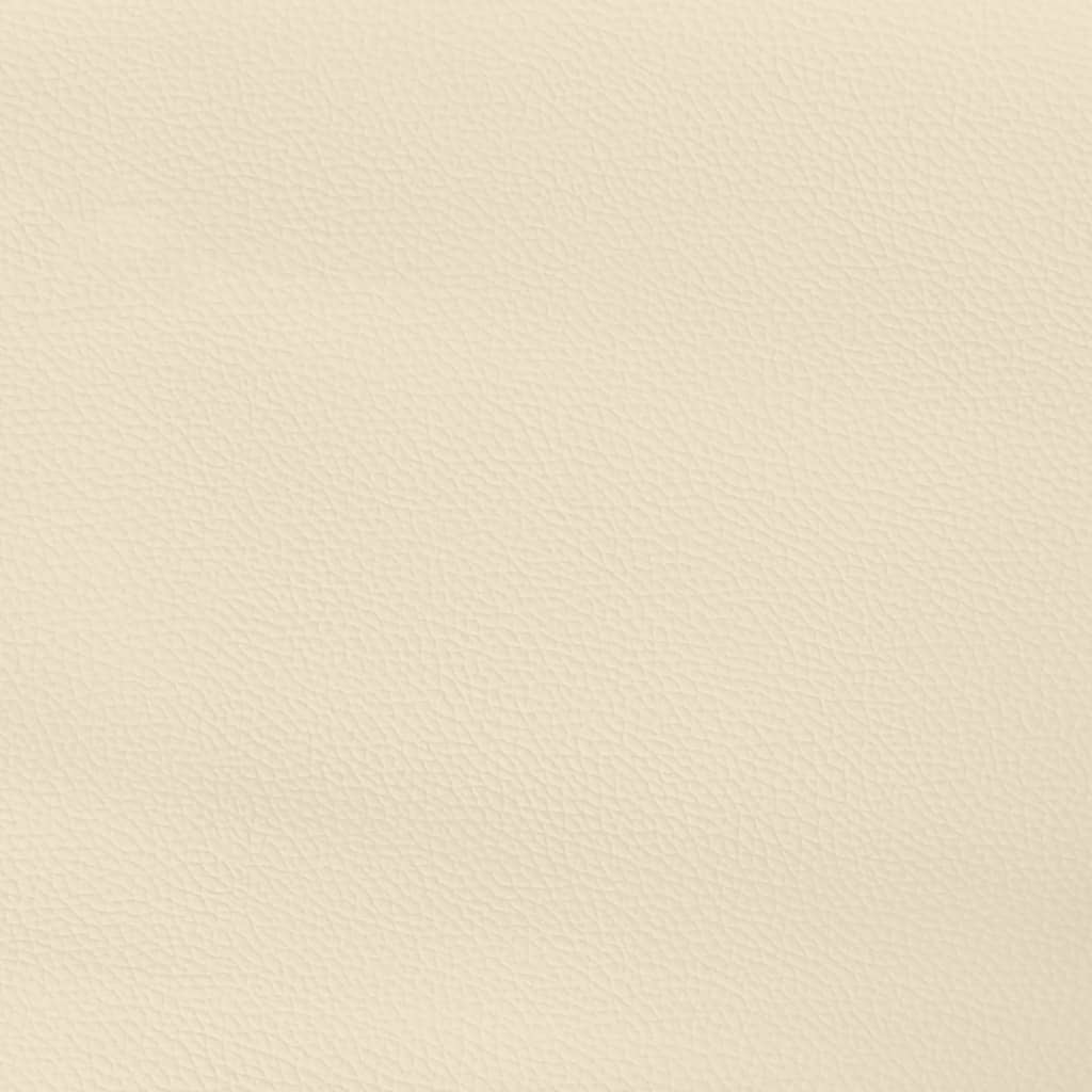 Pocketveringmatras medium 90x190x20 cm kunstleer crèmekleurig