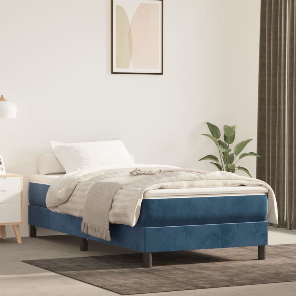 Pocketveringmatras medium 90x200x20 cm fluweel donkerblauw is nu te koop bij PeponiXL, paradijselijk wonen!