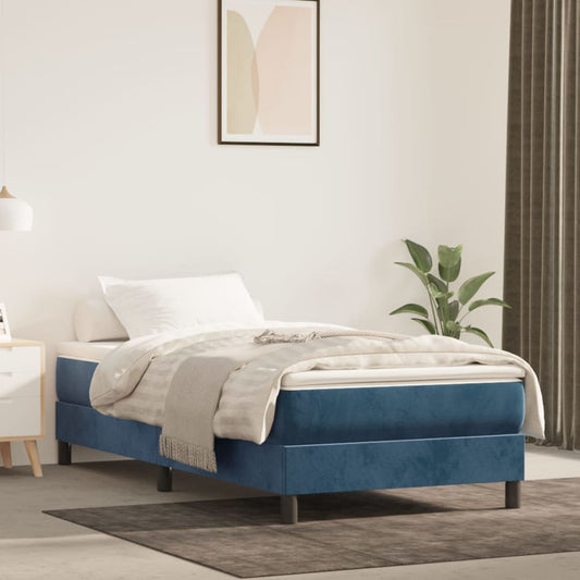 Pocketveringmatras medium 90x200x20 cm fluweel donkerblauw is nu te koop bij PeponiXL, paradijselijk wonen!