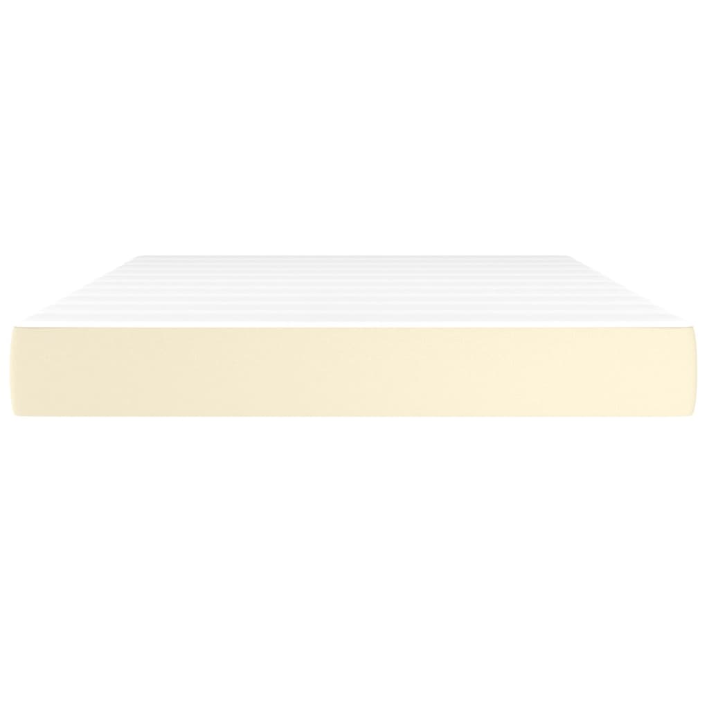 Pocketveringmatras medium 140x200x20 cm kunstleer crèmekleurig is nu te koop bij PeponiXL, paradijselijk wonen!