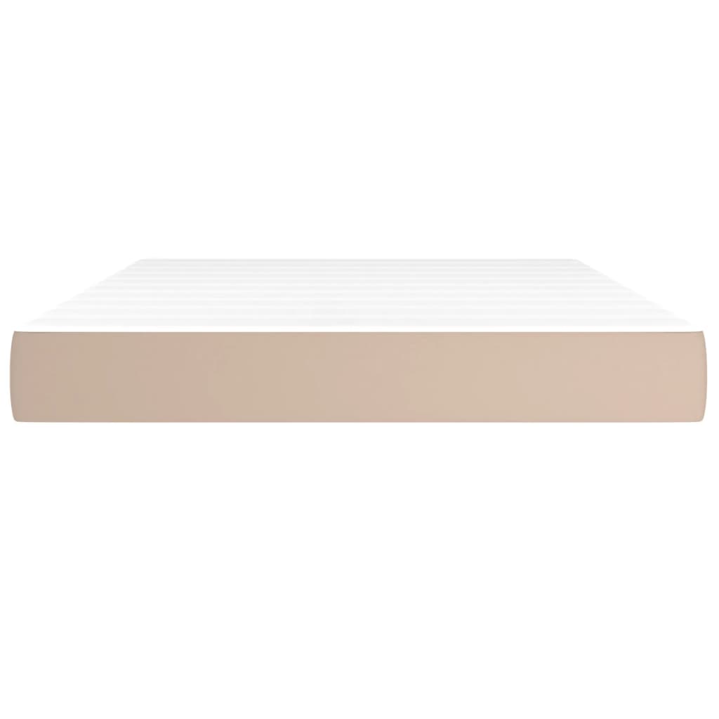 Pocketveringmatras medium 140x200x20 cm kunstleer cappuccinokleurig is nu te koop bij PeponiXL, paradijselijk wonen!