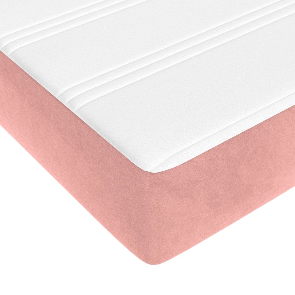 Pocketveringmatras medium 180x200x20 cm fluweel roze is nu te koop bij PeponiXL, paradijselijk wonen!
