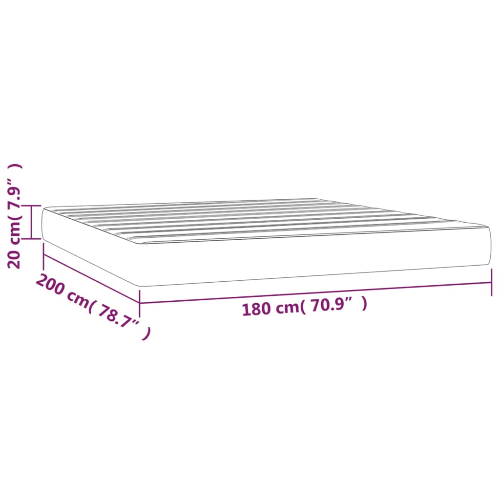 Pocketveringmatras medium 180x200x20 cm fluweel roze is nu te koop bij PeponiXL, paradijselijk wonen!
