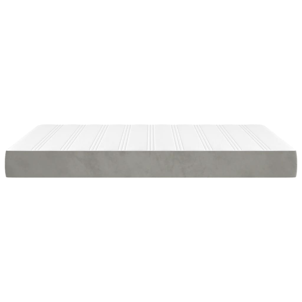 Pocketveringmatras medium full 137x190x20 cm fluweel lichtgrijs is nu te koop bij PeponiXL, paradijselijk wonen!