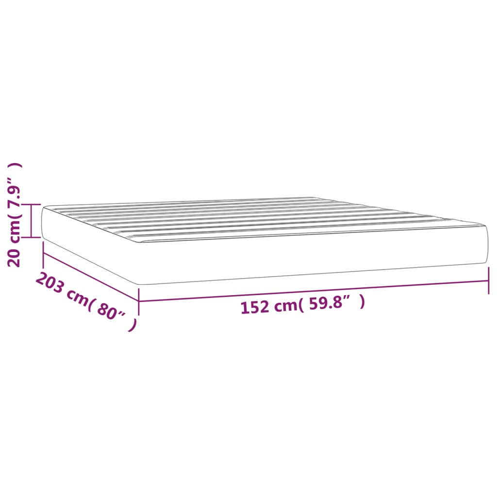 Pocketveringmatras medium queen 152x203x20 cm fluweel lichtgrijs is nu te koop bij PeponiXL, paradijselijk wonen!