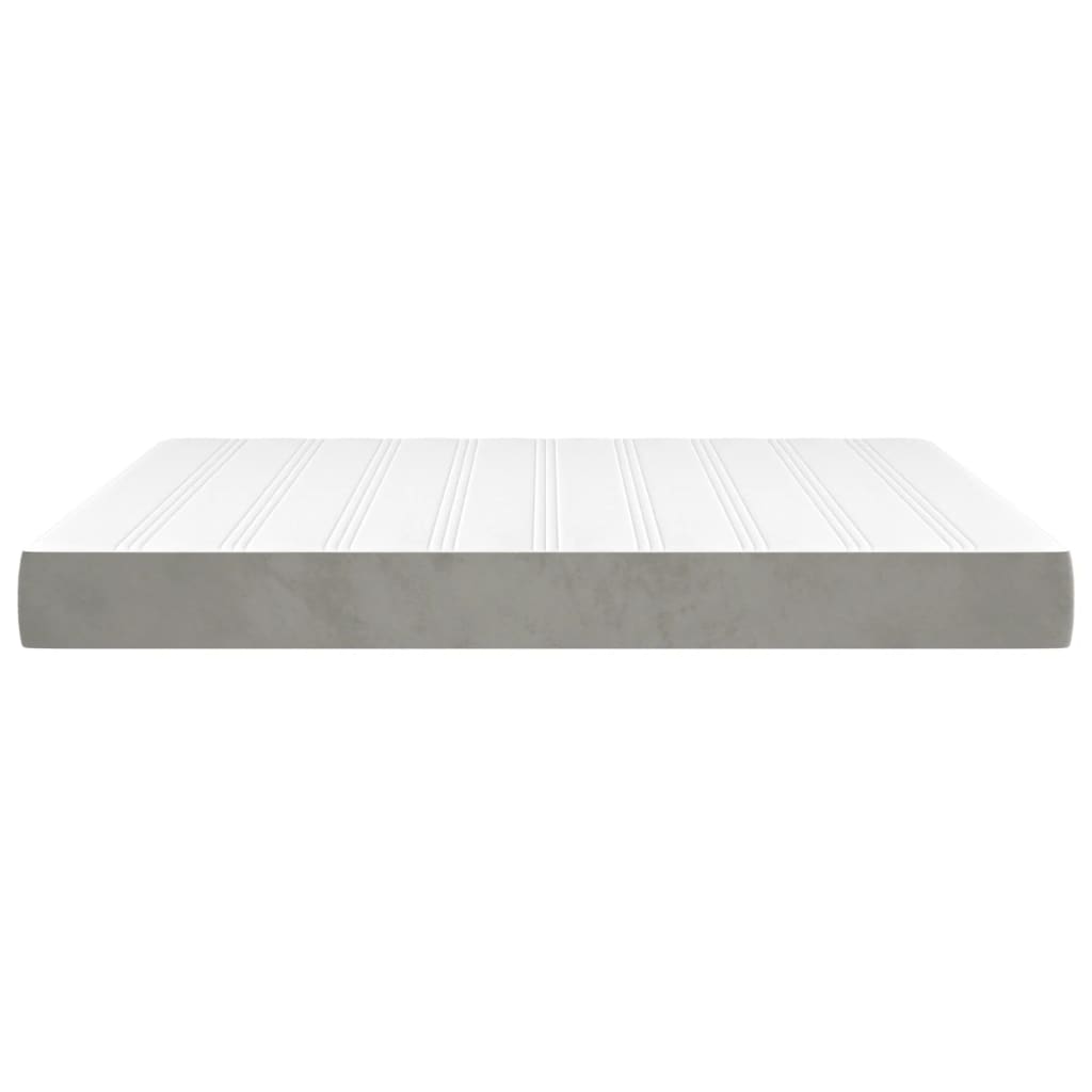 Pocketveringmatras medium king 193x203x20 cm fluweel lichtgrijs is nu te koop bij PeponiXL, paradijselijk wonen!
