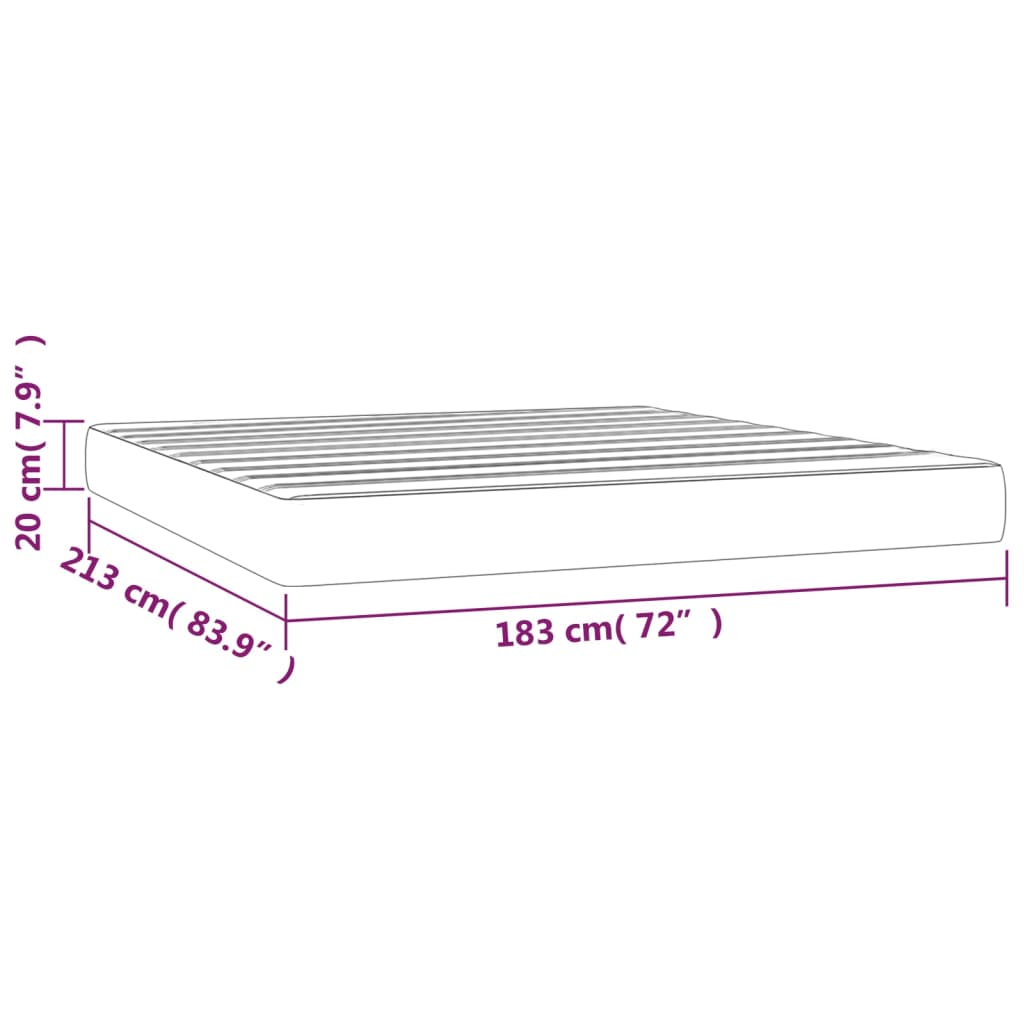 Pocketveermatras medium california king 183x213x20 cm donkergrijs is nu te koop bij PeponiXL, paradijselijk wonen!