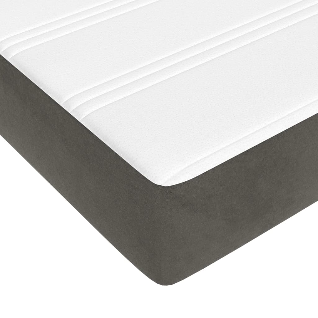 Pocketveringmatras medium california king 183x213x20 cm fluweel grijs is nu te koop bij PeponiXL, paradijselijk wonen!