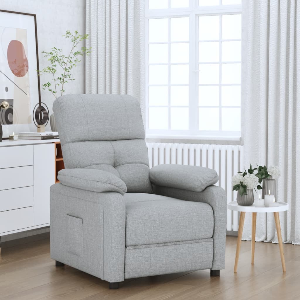 Fauteuil verstelbaar stof lichtgrijs is nu te koop bij PeponiXL, paradijselijk wonen!