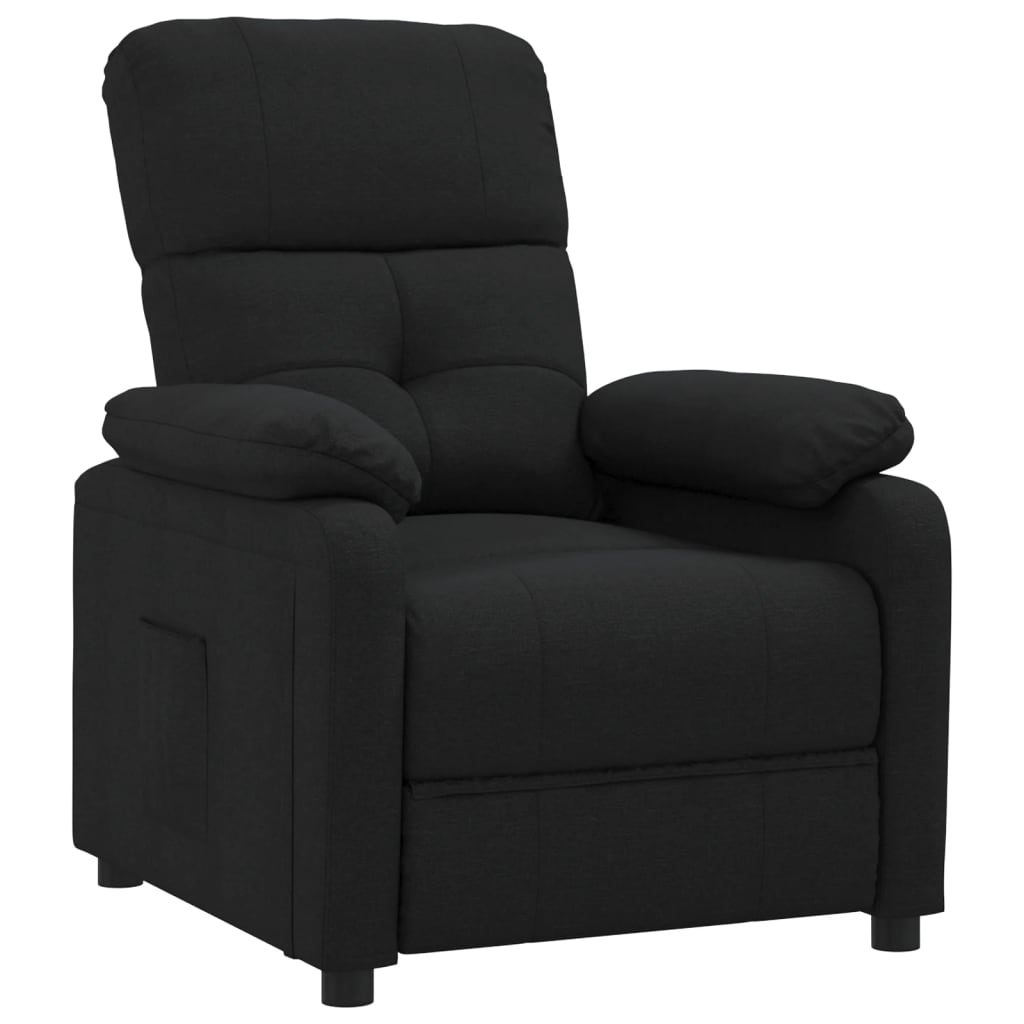 Fauteuil verstelbaar stof zwart is nu te koop bij PeponiXL, paradijselijk wonen!