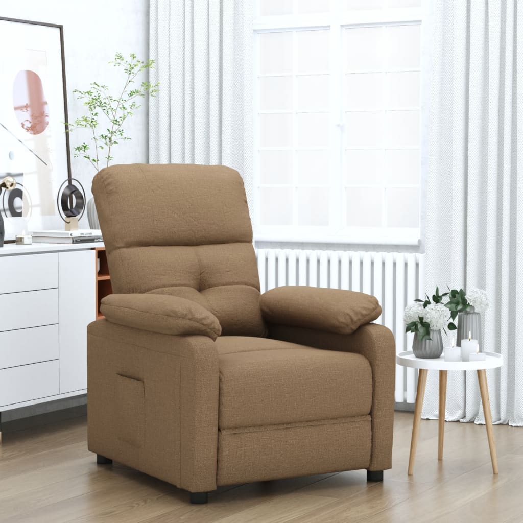 Fauteuil verstelbaar stof bruin is nu te koop bij PeponiXL, paradijselijk wonen!