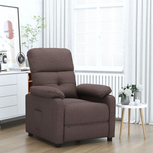 Fauteuil verstelbaar stof donkerbruin is nu te koop bij PeponiXL, paradijselijk wonen!