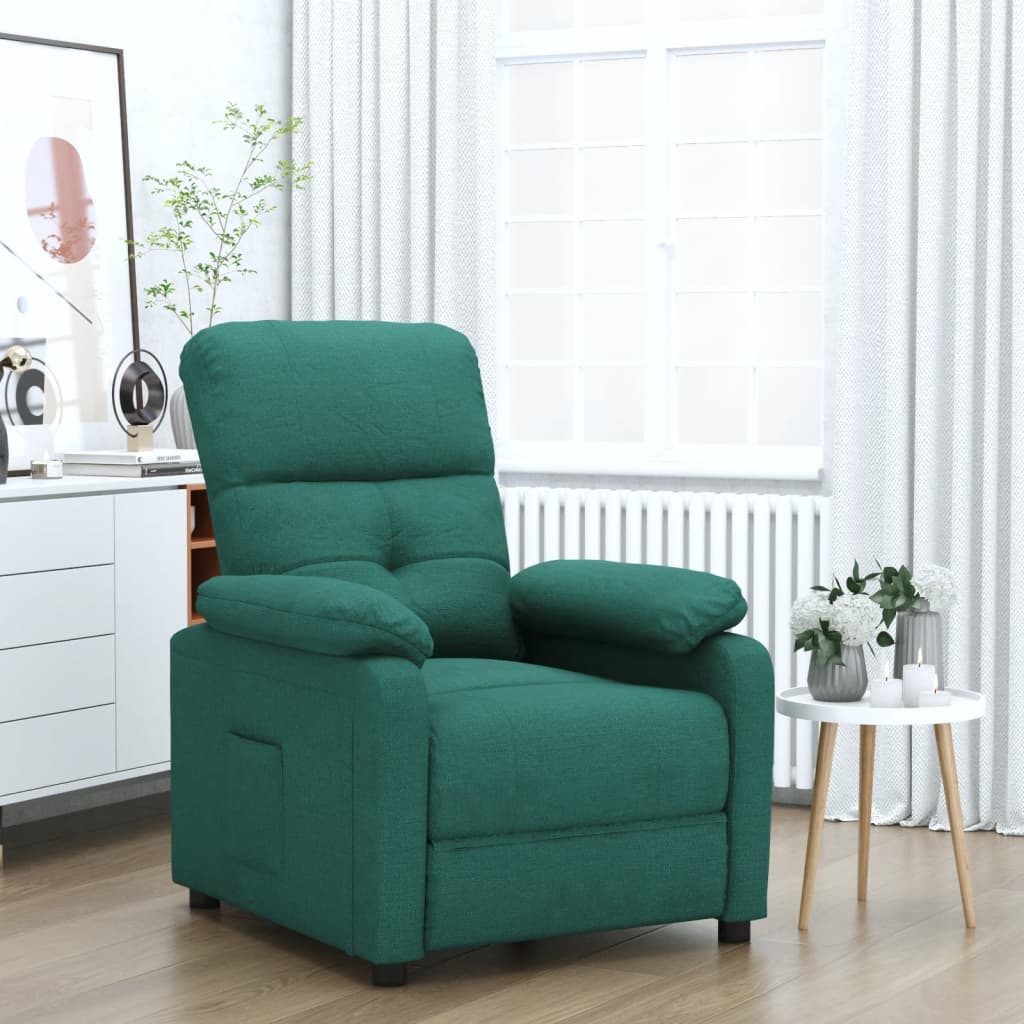 Fauteuil verstelbaar stof donkergroen is nu te koop bij PeponiXL, paradijselijk wonen!