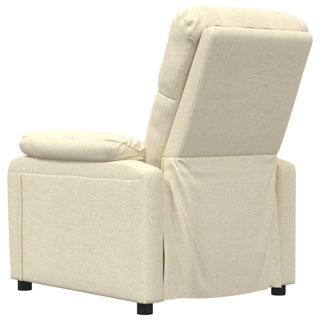 Fauteuil verstelbaar stof crèmekleurig is nu te koop bij PeponiXL, paradijselijk wonen!