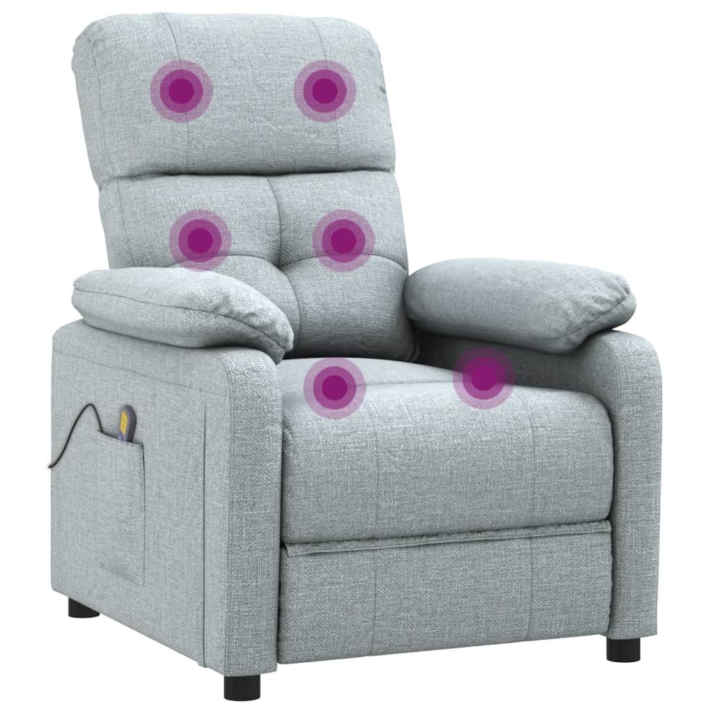 Massagestoel stof lichtgrijs is nu te koop bij PeponiXL, paradijselijk wonen!