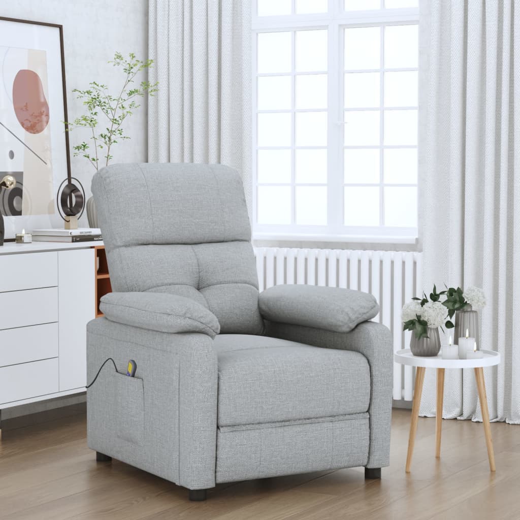Massagestoel stof lichtgrijs is nu te koop bij PeponiXL, paradijselijk wonen!