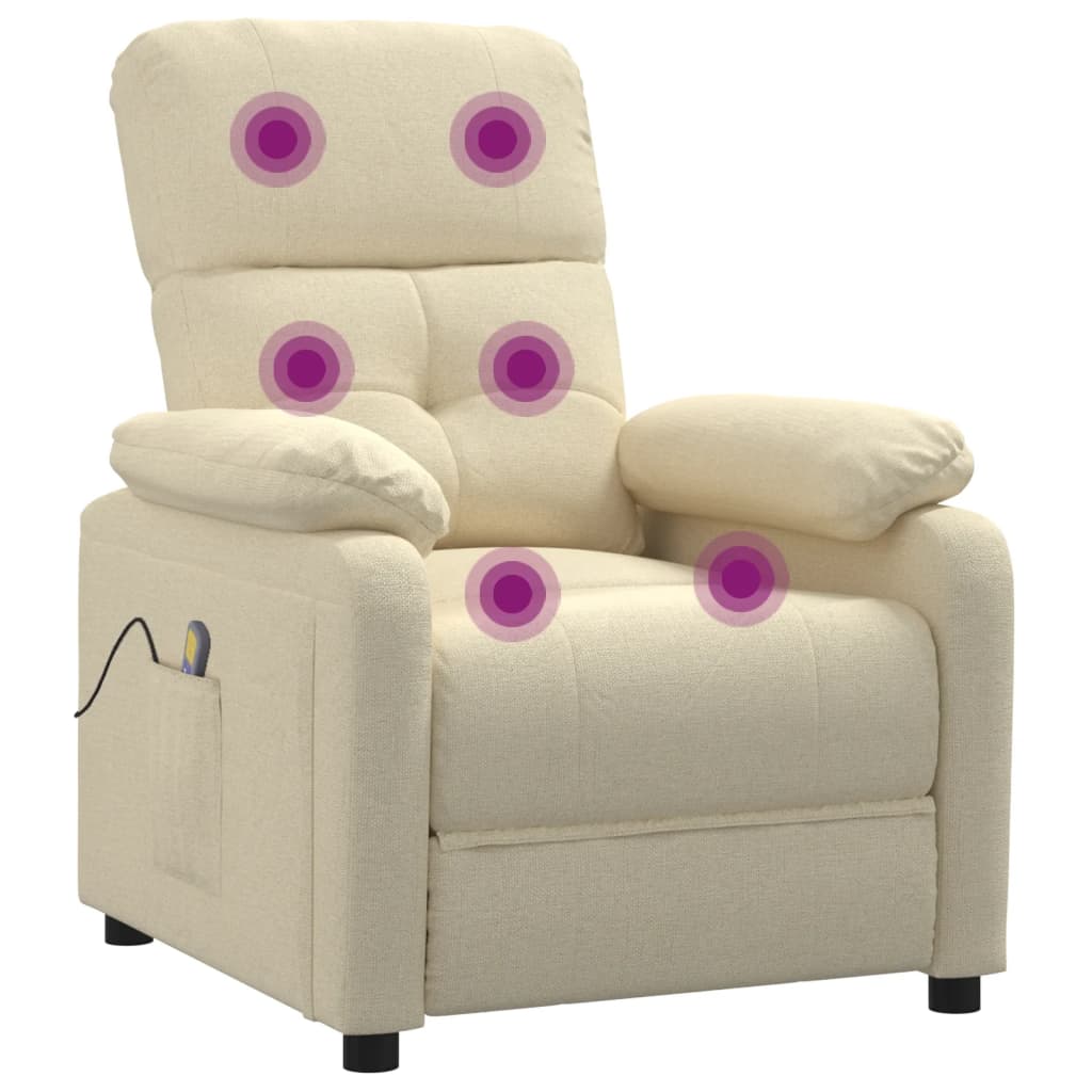Massagestoel stof crèmekleurig is nu te koop bij PeponiXL, paradijselijk wonen!