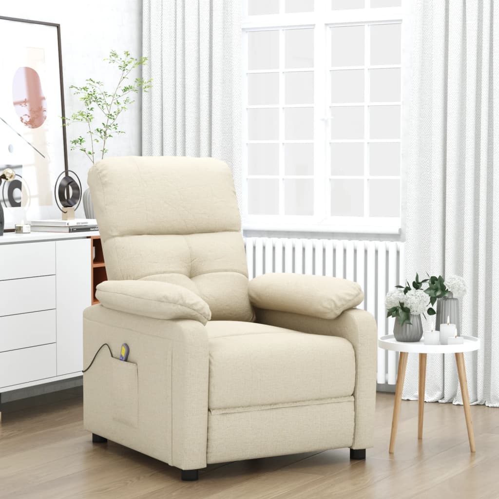 Massagestoel stof crèmekleurig is nu te koop bij PeponiXL, paradijselijk wonen!