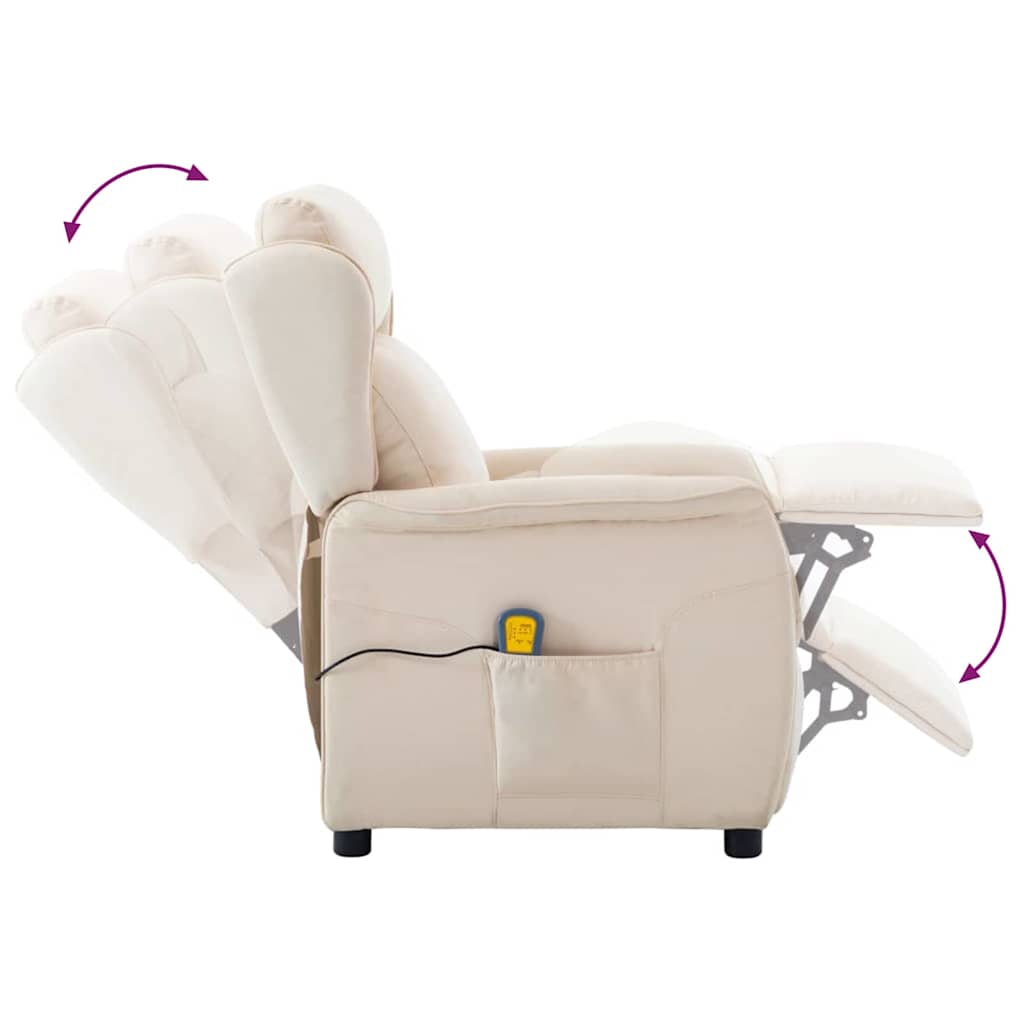 Massagestoel met kussen Crème 93.5 x 67.5 x 101.5 cm Stof is nu te koop bij PeponiXL, paradijselijk wonen!
