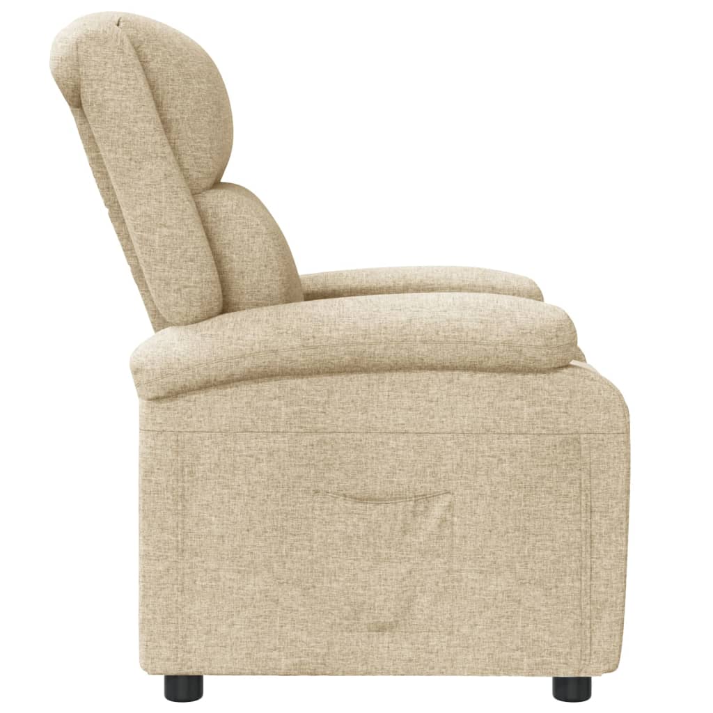 Fauteuil verstelbaar stof crèmekleurig is nu te koop bij PeponiXL, paradijselijk wonen!