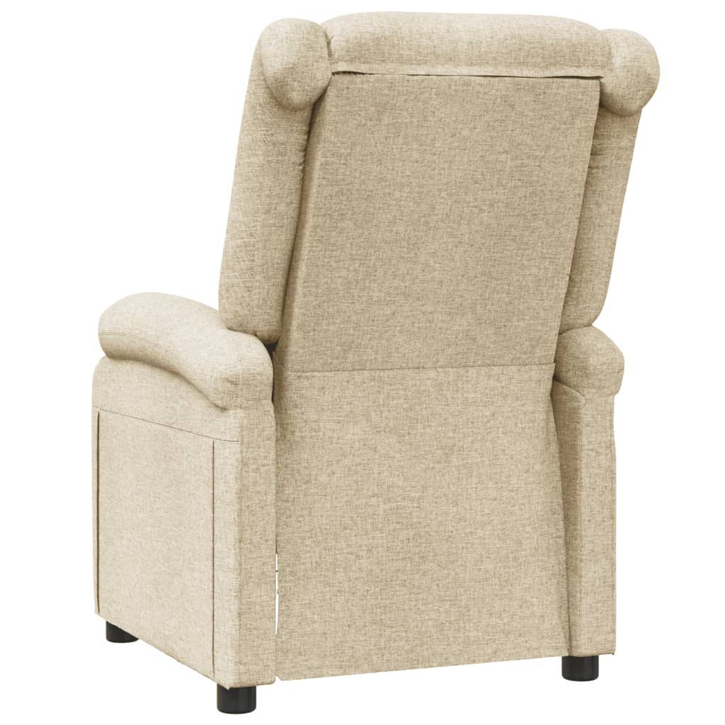 Fauteuil verstelbaar stof crèmekleurig is nu te koop bij PeponiXL, paradijselijk wonen!