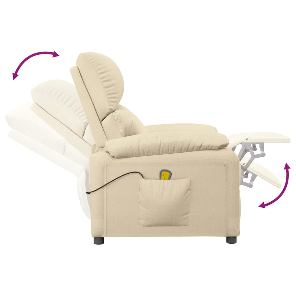Massagestoel stof crèmekleurig is nu te koop bij PeponiXL, paradijselijk wonen!