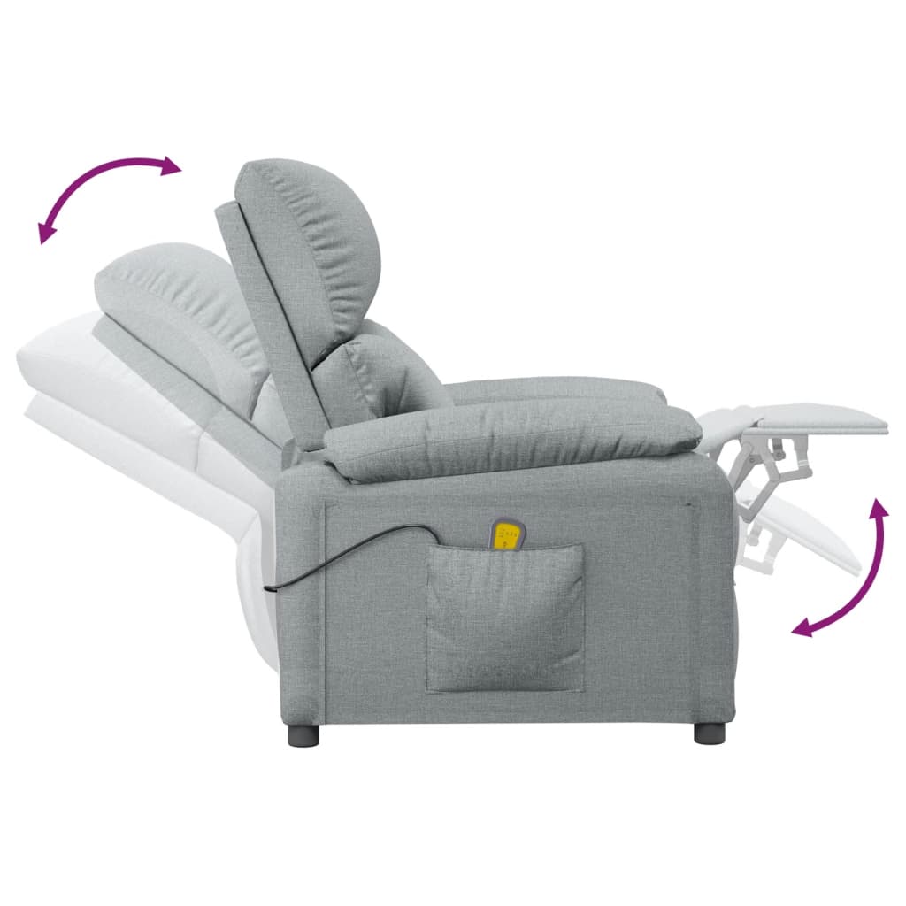 Massagestoel stof lichtgrijs is nu te koop bij PeponiXL, paradijselijk wonen!
