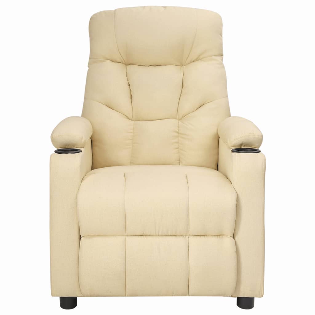 Fauteuil verstelbaar stof crèmekleurig is nu te koop bij PeponiXL, paradijselijk wonen!