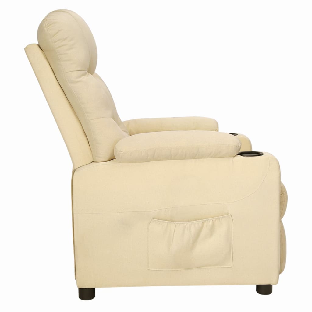 Fauteuil verstelbaar stof crèmekleurig is nu te koop bij PeponiXL, paradijselijk wonen!