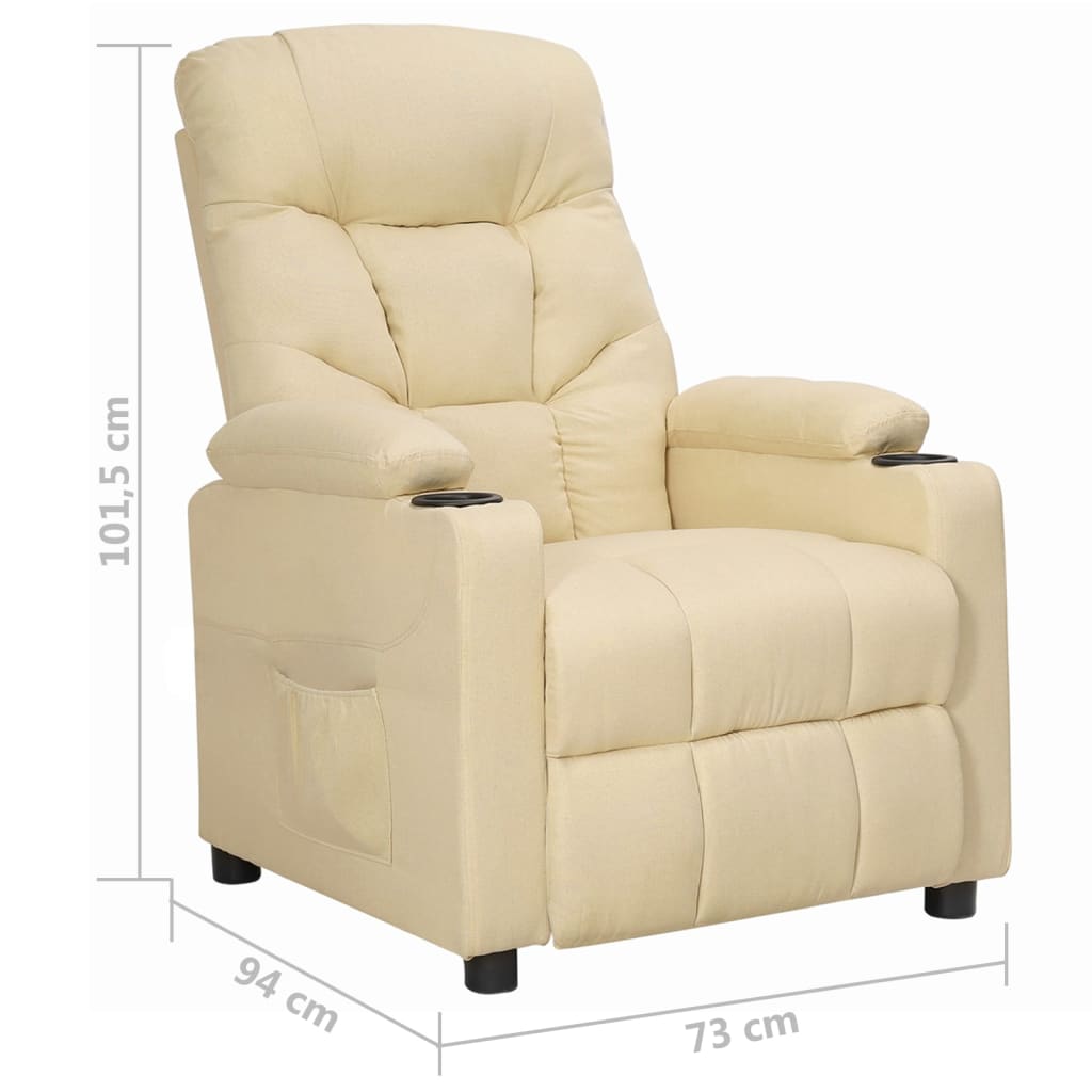 Fauteuil verstelbaar stof crèmekleurig is nu te koop bij PeponiXL, paradijselijk wonen!