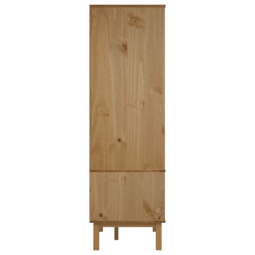 Kledingkast OTTA 76,5x53x172 cm massief grenenhout bruin en wit is nu te koop bij PeponiXL, paradijselijk wonen!