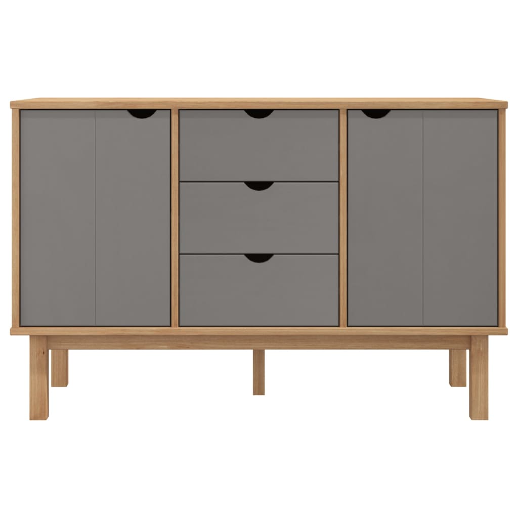 Dressoir OTTA 113,5x43x73 cm massief grenenhout bruin en grijs is nu te koop bij PeponiXL, paradijselijk wonen!